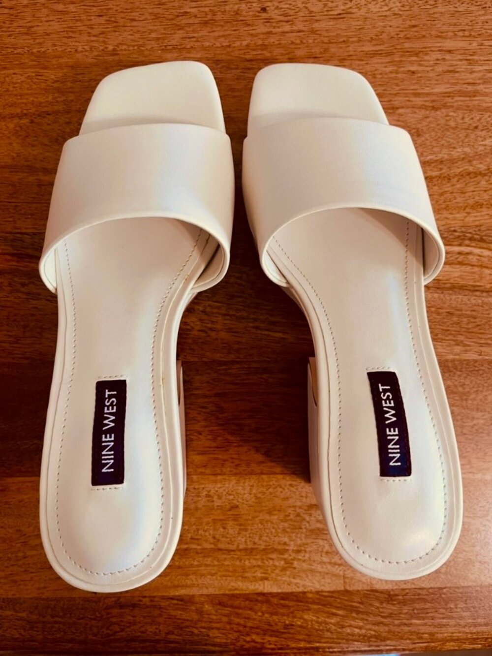 2 PAIRS!! Nine West Ivory & Black Oklee Platform Slide Heeled Mule Sandals 5.5 - Picture 10 of 14